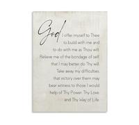 Third Step Prayer Motivational Poster Canvas Wall-Art Print for Sober Living Mindfulness Decor(Unframed,12x18inch(30x45cm))