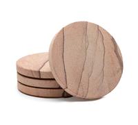 Thirstystone, Piedra Arenisca Natural de cinabrio de la Marca Multicolor, Piedra Duradera con Diferentes Patrones, Cada Posavasos es Original, Arena