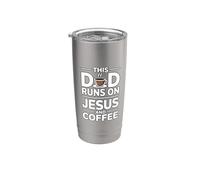 This Dad Runs On Jesus And Coffee Vaso térmico de acero inoxidable de doble pared