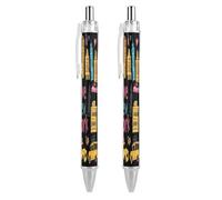 THisdownd I Love New York - Bolígrafo retráctil de 0,5 mm, tinta negra, accesorios para tomar notas para oficina, 2 unidades