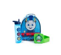 Thomas & Friends Bolsa de almuerzo para niños y sus amigos en azul | Set de recipiente y botella para refrigerios de Thomas y sus amigos | Almacenamiento unisex para comidas escolares