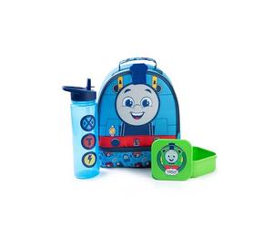 Thomas & Friends Bolsa de almuerzo para niños y sus amigos en azul | Set de recipiente y botella para refrigerios de Thomas y sus amigos | Almacenamiento unisex para comidas escolares