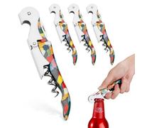 THQAE 4pcs Sacacorchos de Camarero,Abrebotellas Profesional,3 en 1 Sacacorchos Vino de Acero Inoxidable,Ideal para reuniones familiares, restaurantes y bares.