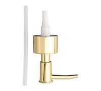 Thread - Cabezal de bomba de loción de plástico 28/400 para botellas de cosméticos, cubierta de metal, dispensación suave, sin fugas, tubo de 11 cm, para crema de gel de ducha (oro brillante)
