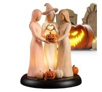 Three Sisters Statue - Resin with LED Lights Spooky Abstract Art Halloween