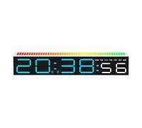 ThreeH Reloj de escritorio LED con visualizador de música, 10 cambios de color, barra de luz superior que baila al sonido, reloj despertador digital para el hogar, oficina, dormitorio