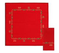 THUN, Juego de 2 servilletas Rojas de 100% algodón, diseño de ángeles e Iconos navideños, Idea de Regalo, diámetro de 20 cm