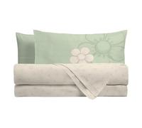 THUN - Juego de Cama Funda de Almohada Verde - Línea Iconic Elegance - 100% algodón - 1/2 p