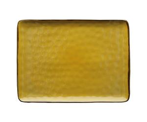 Thun Rose & Tulipani - Bandeja rectangular ocre - Decoración casa, cocina - Línea Concerto di Colori - Accesorios de cocina - Stoneware - Ø 36; 26,5 cm