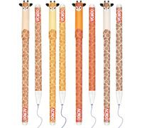 THXFUNAREA Pack de 8 Bolígrafos Borrables Kawaii Girafa 0,5 mm Tinta Azul - Bolis Gel para Escuela Oficina - Compatible con Recambios Borrables Tipo Legami