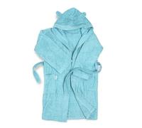Ti TIN | Albornoz Infantil para Niño o Niña con Capucha y Bolsillos Laterales | Muy Suave y Absorbente | Rizo de Toalla 100% Algodón | Talla 12 años | Diseño Capucha con Orejas | Color Celeste