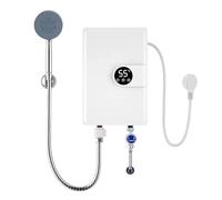 Tianeri Calentador de agua eléctrico sin tanque, calefacción de pantalla digital, calentador de agua eléctrico sin tanque, para fregadero, cocina, baño, piscina, tina interior al aire libre
