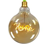 Tianfan Bombillas LED vintage Big Globe G125 4W 220/240V Alfabetos Especialidad Bombilla Decorativa Super Amarillo Cálido (Home)