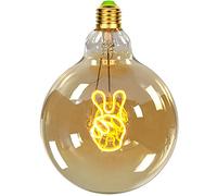 TIANFAN Bombillas LED vintage Big Globe G125 4W 220/240V Alfabetos Especialidad Bombilla Decorativa Super Amarillo Cálido (dedo)