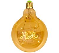 TIANFAN Luces LED Vintage Big Globe G125 4W 220/240V Bombilla decorativa Especial del alfabeto Super Amarillo Cálido (Hello)