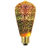 TIANFAN TIANFANTianfan Classic Edison 3D Fireworks Bombilla LED Fuente de luz AC85-240V E27 Bombilla decorativa ST64 Golden