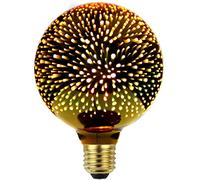 TIANFAN TIANFANTianfan Classic Edison 3D Fireworks Bombilla LED Fuente de luz AC85-240V E27 Bombilla decorativa G95 Golden