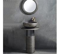 TIANQIHAO Lavabo De Baño Artístico con Pedestal Completo, Inodoro con Pedestal Y Lavabo Combinados Hechos A Mano, Juego De 2 Piezas A,C-4 Piece Set