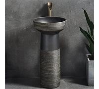 TIANQIHAO Lavabo De Baño Artístico con Pedestal Completo, Inodoro con Pedestal Y Lavabo Combinados Hechos A Mano, Juego De 2 Piezas A,C-2 Piece Set