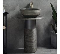 TIANQIHAO Lavabo De Baño Artístico con Pedestal Completo, Inodoro con Pedestal Y Lavabo Combinados Hechos A Mano, Juego De 2 Piezas A,C-3 Piece Set