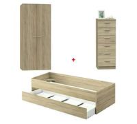 Tibet Set muebles de dormitorio (Roble cambrian, 3 pzs.)