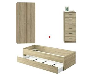 Tibet Set muebles de dormitorio (Roble cambrian, 3 pzs.)