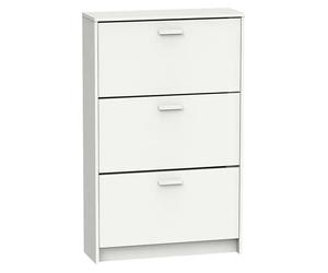 Tibet Zapatero (L x An x Al: 25 x 74 x 119,5 cm, Blanco, Número de compartimentos: 3 ud.)