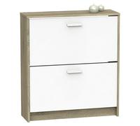 Tibet Zapatero (L x An x Al: 25 x 74 x 82 cm, Blanco/Roble Cambrian, Número de compartimentos: 2 ud.)