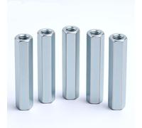 Ticfox Tuerca hexagonal de varilla larga, 5 Piezas M6 x 40 tuerca hexagonal galvanizada de acero al carbono fijaciones roscadas para pernos, espárragos y tornillos