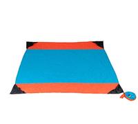 Ticket to the Moon Fair Trade & Hecho a Mano Manta de Playa | Aqua/Naranja | 2.13 x 2.13 m