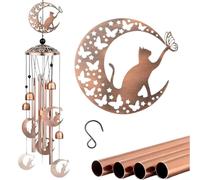 Tidevib Carillón de viento para la decoración del jardín con tubos de aluminio, al aire libre colgante de latón Color Metal Bell Art Garden Decor Chimes(1)