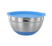 Tidevib Cuenco de acero inoxidable para mezclar ensaladas con tapa de silicona, cuenco antideslizante para cocinar y preparar alimentos y usar en mesa (20 cm)