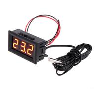 Tidevib Medidor de temperatura digital LED con sonda de sensor de 1 m, indicador de CC 5-12 V para coche, piscina, vivero, acuario y refrigerador (rojo)