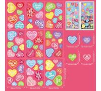 Tidgel 9 hojas de pegatinas de ventana del día de San Valentín calcomanías reutilizables de PVC para paredes de vidrio decoración de fiesta de boda tema de amor (C)