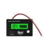 Tidgel Comprobador de batería LCD verde para hierro y litio ácido, 8-30 V, doble salida, USB, detección rápida, diseño compacto