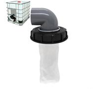 Tidgel IBC Tapa de filtro con malla de nailon lavable, adaptador de tanque de agua de lluvia de 45°/90° para 163 mm/245 mm, protector de desechos para riego de jardín (DN150 90°)