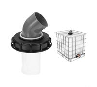 Tidgel IBC Tapa de filtro con malla de nailon lavable, adaptador de tanque de agua de lluvia de 45°/90° para 163 mm/245 mm, protector de desechos para riego de jardín (DN150 45°)