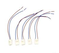 Tidgel Juego de 5 portalámparas de cerámica G9 con cable, 250 V, 2 A, 500 W, ignífugo para halógenos y LED, cable preinstalado de 14 cm, fácil montaje