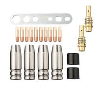 Tidgel Juego de accesorios de soldadura de 19 piezas, boquillas de cobre M6 de 1,0 mm para antorcha AK15 MB15 MIG, kit de piezas de desgaste con llave para reparación profesional