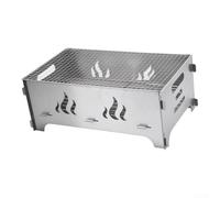 Tidgel Parrilla plegable grande para barbacoa, 40 x 24,5 cm, acero | Patas plegables, estabilidad triangular, diseño portátil, ideal para camping, uso en el patio trasero