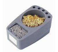 Tidgel Soporte de almacenamiento limpiador de estación de soldadura Soporte de caja de escoria de silicona para quitar estaño de puntas de hierro Filtro desoldador gris (D)