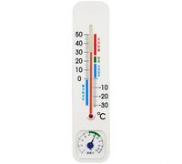 Tidgel Termómetro higrómetro digital de alta precisión para interiores y exteriores, montaje en pared, pantalla grande, ABS, ecológico, blanco, 25 x 5,6 cm (profundidad)