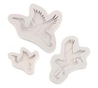 TIDTALEO 3 Moldes de Silicona Blancos Forma de Grulla para Chocolate y Arcilla, Superficie Antiadherente y Detalles Precisos, Ideales para Repostería Creativa y DIY
