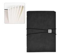 TIDTALEO Cuaderno Portabolígrafos y Portamonedas A5 de Cuero Pu Gris con Correa, Libreta de 3 Pliegues Cuaderno Profesional para Escritura Diario Innovador para Oficina y Negocios