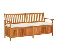 Tidyard Banco de Almacenaje Bancos para Exterior Banco Jardín con Baúl Asiento Exterior con Respaldo Madera Maciza de Acacia 170 cm