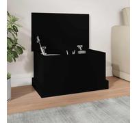 Tidyard Baúl de Almacenaje de Madera Contrachapada 50x30x28 cm, Cofre Multiusos con Tapa para Mantas y Decoración, Negro YFXXPBLS-816497ES