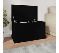 Tidyard Baúl de Almacenaje de Madera Contrachapada 70x40x38 cm, Cofre Multiusos con Tapa para Mantas, Cojines y Decoración, Negro YFXXPBLS-816505ES