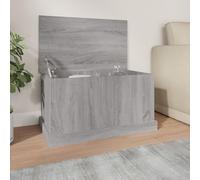 Tidyard Baúl de almacenaje de madera contrachapada 70x40x38 cm gris Sonoma con tapa para salón y dormitorio YFXXPBLS-816510ES