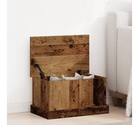 Tidyard Baúl de Almacenaje de Madera Envejecida 30x50x28 cm - Cofre Decorativo con Tapa para Mantas, Cojines y Hogar, Ideal como Mesa Auxiliar YFXXPBLS-857159ES