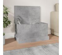Tidyard Baúl de almacenamiento de madera contrachapada gris hormigón, 50x30x28 cm, caja de herramientas con tapa, ideal para alfombras y cojines, uso versátil como mesa decorativa YFXXPBLS-816500ES